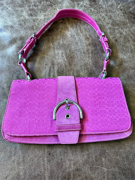 Coach Handbags - Coach Soho Signature Buckle Flap Shoulder Bag Pink